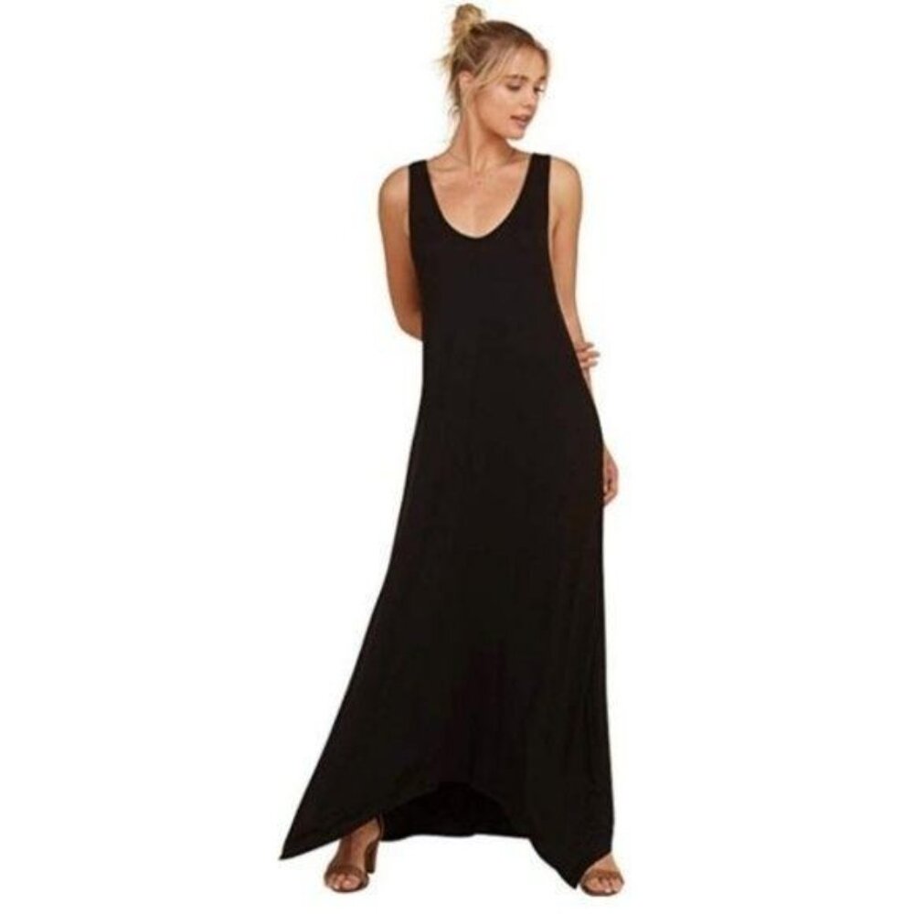 Annabelle Black Pocket Tank Maxi Dress - Picture 4 of 4